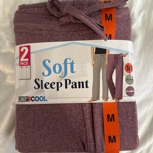 32 Degrees Cool Soft Sleep Lounge Pants 2-Pack Grey and Purple